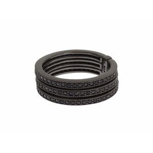 Nialaya Black CZ 925 Sterling Silver Womens